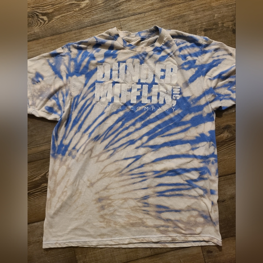 Hand acid washed "dunder mifflin" the office tee shirt